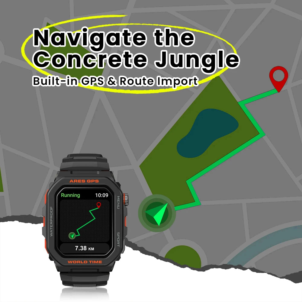 ZEBLAZE Ares GPS Smartwatch with Bluetooth Calling, GPS & Health Tracking