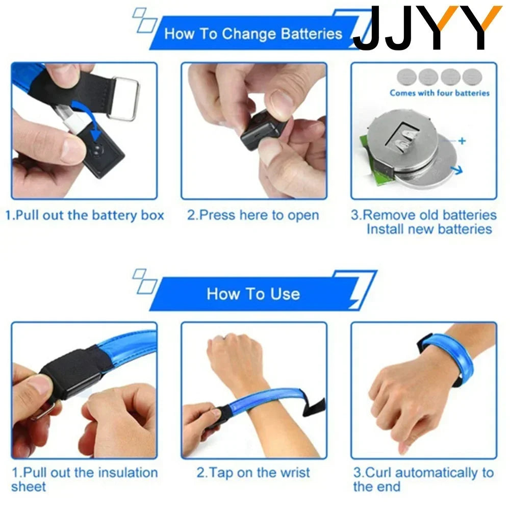 LED Reflective Armband | USB Rechargeable Safety Light Band for Night Running, Cycling, Walking